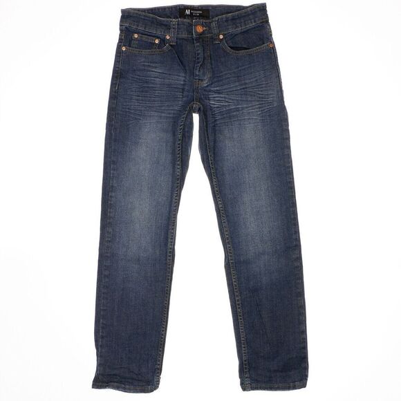 A&I Modern Slim Jeans Mens 28x30 Actual 28x28.5 Dark Medium Blue Denim Stretch - Picture 1 of 9